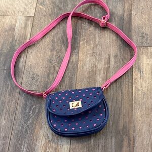 Claire's Navy and Pink Heart Bag